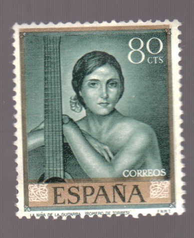 La niña de la guitarra- Romero de Torres- Día del Sello