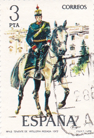Teniente de Artillería Rodada  1912-UNIFORMES MILITARES   (S)