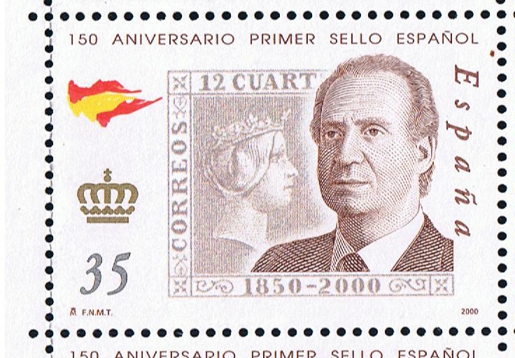 Edifil  3687  150 aniver. del primer sello español.  