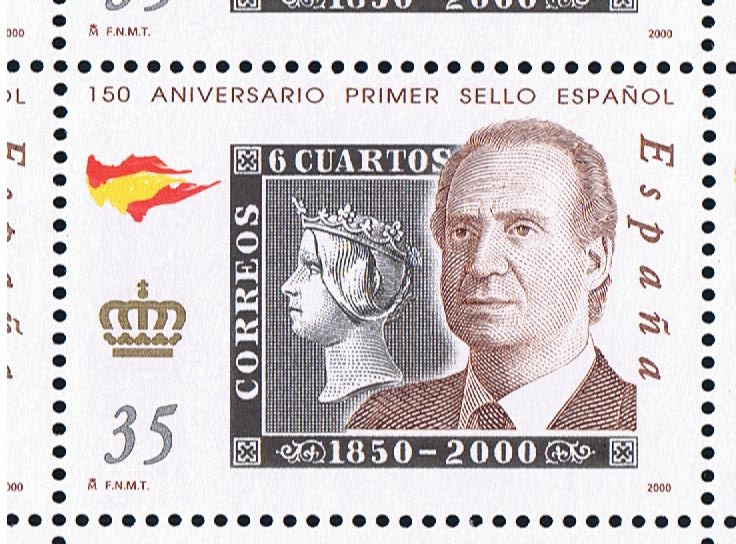 Edifil  3688  150 aniver. del primer sello español.  
