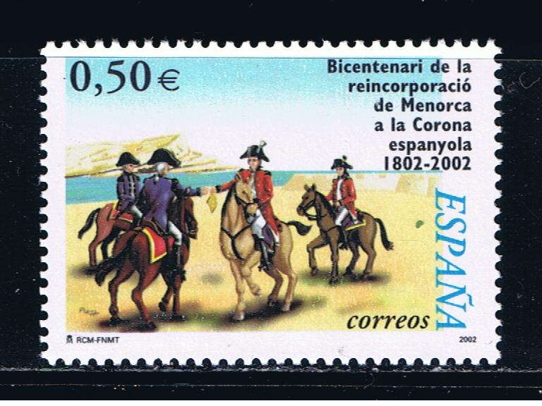 Edifil  3897  Bicentenario de la reincorporación de Menorca a la Corona española.  