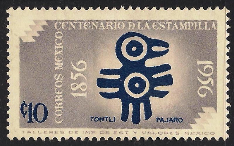 CENTENARIO DEL SELLO, MEXICO :PAJARO.