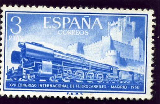 Locomotora 242-F y Castillo de la Mota