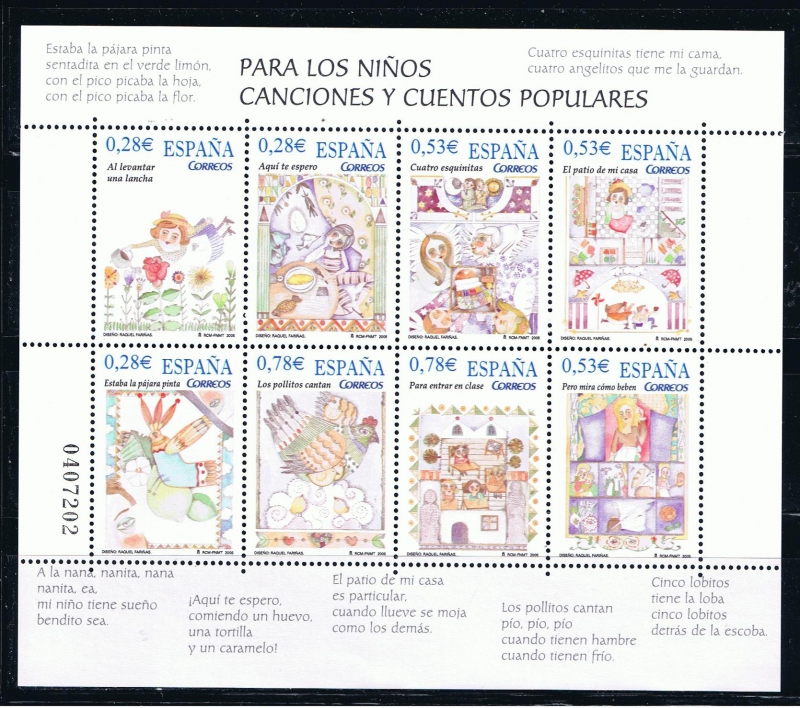 Edifil  4154  Para los niños. Canciones y cuentos populares.  