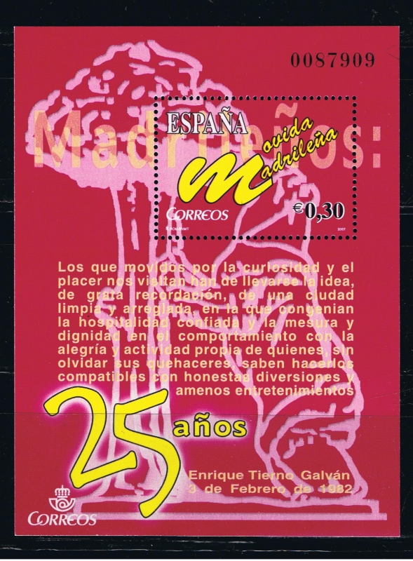 Edifil  4320 SH  25º aniv. de la Movida Madrileña.  
