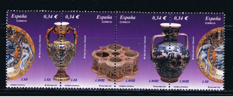 Edifil  4543-4546  Cerámica española.  
