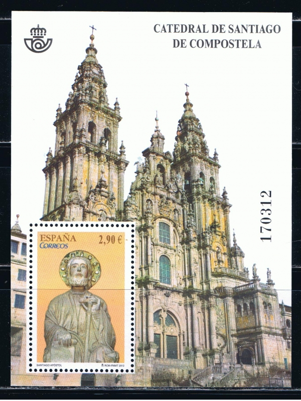 Edifil  4729 SH  Catedrales.  Catedral de Santiago de Compostela, imagen del Santo. Se completa con 