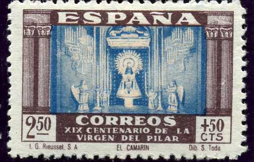 XIX Centenario de la Venida de la Virgen del Pilar a Zaragoza. Camarin de Nuestra Señora