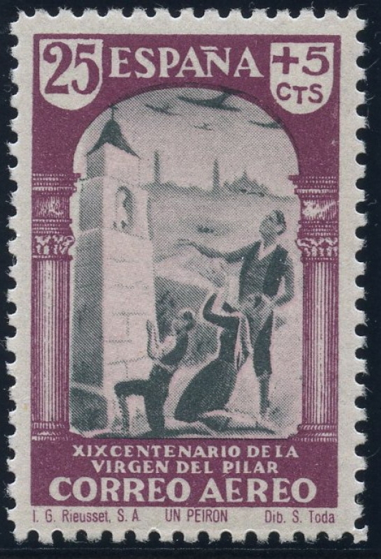 ESPAÑA 904 XIX CENTENARIO DE LA VENIDA DE LA VIRGEN DEL PILAR A ZARAGOZA