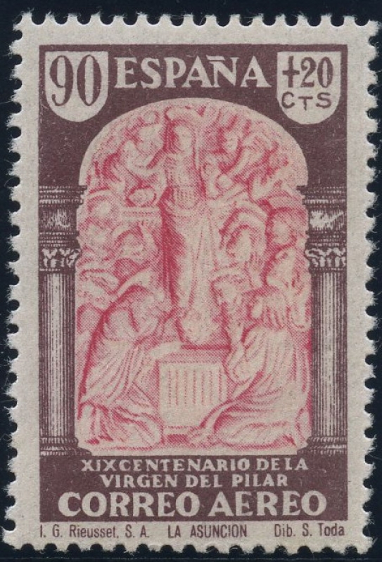 ESPAÑA 908 XIX CENTENARIO DE LA VENIDA DE LA VIRGEN DEL PILAR A ZARAGOZA
