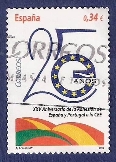 Edifil 4574 XXV Aniv. Adhesión a la CEE 0,34