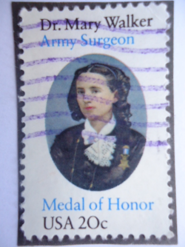 Dra: Mary Walker(1832-1919) Cirujana del ejercito, medalla de honor.