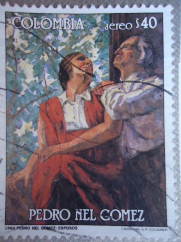 Esposos - autorretrato del Pintor:Pedro Nel Gómez (1899.1948)
