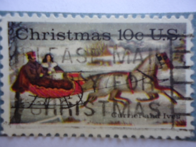 Christmas - Litografía: Currier y Ives (Nathaniel Currier y James Merritt Ives)