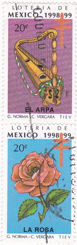 EL ARPA Y LA ROSA -LOTERÍA DE MÉXICO