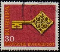 ALEMANIA 1968 Scott 984 Sello Europa 30 usado Yvert424 Michel 560 Allemagne Duitsland Germania Germa
