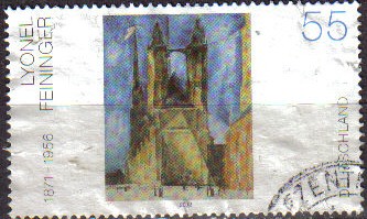 ALEMANIA 2002 Scott 2184 Sello Pintura Halle Market Church Lyonel Feininger (1871-1956) 55 Usado Mic