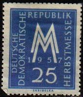 ALEMANIA DDR 1957 Scott 366 Sello Nuevo Feria de Otoño en Leipzig 25 s/goma Michel 597 Allemagne Dui