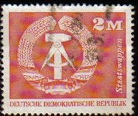 ALEMANIA DDR 1974 Scott 1443a Sello º Escudo de Armas Staatswappen 2M Michel 1900 Allemagne Duitslan