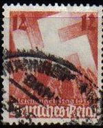 DEUTSCHES REICH 1936 Scott480 Sello Nurnburg Party Day Saludo a la Svastica ALEMANIA Michel 633