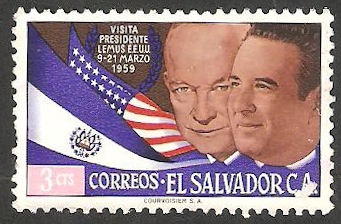 El presidente Lemus con Eisenhower, en visita a Estados Unidos