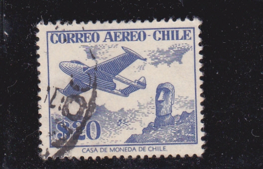 avión y Moái