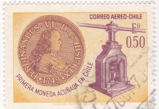 primera moneda acuñada en Chile