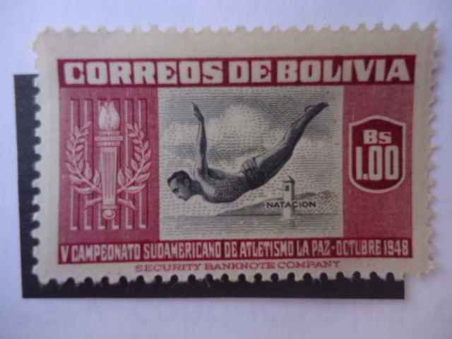V Campeonato Sudanericano de Atletismo  La Paz-Octubre 1948 - Natación.