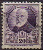 ESPAÑA 1932 666 Sello º Personajes Francisco Pi y Margall 20c Republica Española