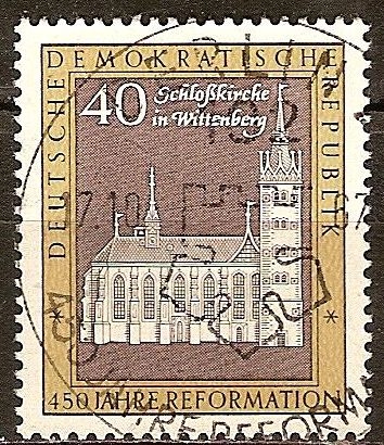  Iglesia del castillo de Wittenberg 450 años de la Reforma (DDR).