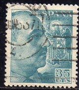 ESPAÑA 1949 1050 Sello General Franco 35c Usado