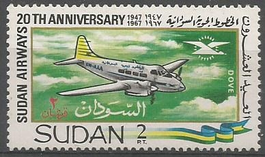 20th  ANIVERSARIO  DE  LA  LÌNEA  AÈREA  DE  SUDAN.  DE  HAVILLAND  DOVE.