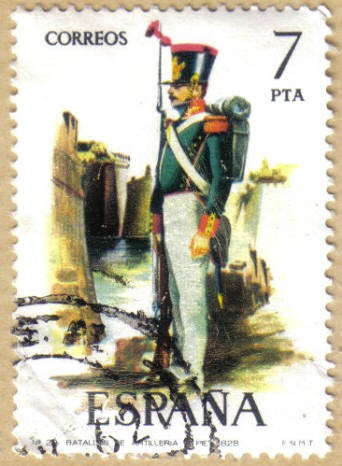 UNIFORMES - Batallon de artilleria a pie 1828