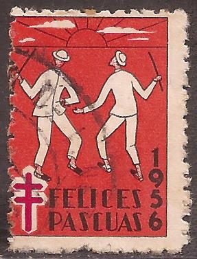Pro-Tuberculosos. Felices Pascuas 1956  sin valor facial