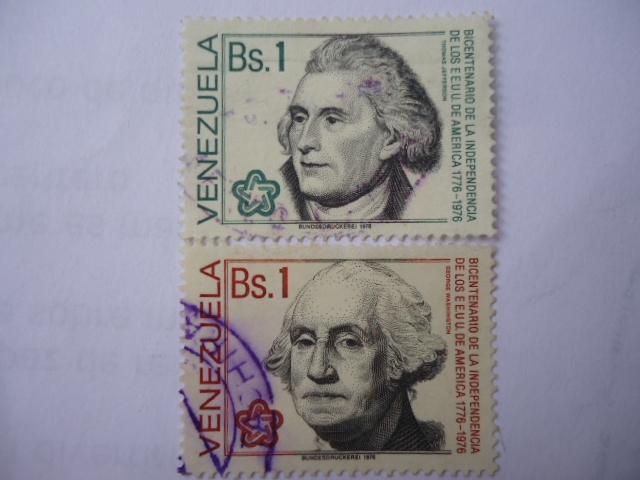 Bicentenario de la Independencia de los E.E.U.U. de América 1776-1976 - Washington y Jefferson.