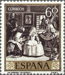 ESPAÑA 1959 1241 Sello Nuevo Pintor Diego Velázquez Las Meninas 60cts