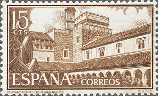 ESPAÑA 1959 1250 Sello Nuevo Monasterio Nuestra Señora de Guadalupe 15cts