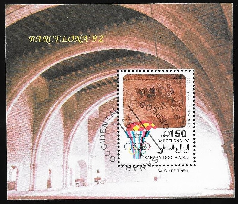 Sahara Occ. - Olimpiadas Barcelona 92, carrera de cuádrigas