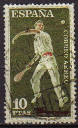 ESPAÑA 1960 1319 Sello Deportes Pelota Vasca Correo Aéreo 10pts Usado