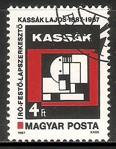 Obra abstrata por Lajos Kassak