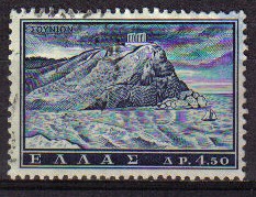 GRECIA GRECEE 1961 Scott 701 Sello Monumentos Antiguos Templo de Poseidon Usado