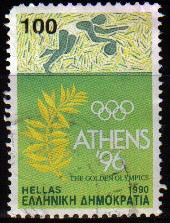 GRECIA GRECEE 1990 Scott 1703 Sello Baloncesto Juegos Olimpicos Usado