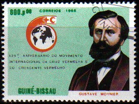 GUINEA BISSAU 1988 Michel 958 Sello Fundadores Cruz Roja Abogado Gustavo Moynier Usado Guine Bissau