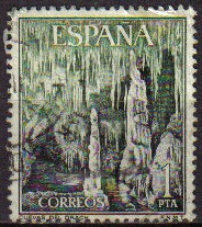 ESPAÑA 1964 1548 Sello Serie Turistica Paisajes y Monumentos Cuevas del Drach Mallorca usado