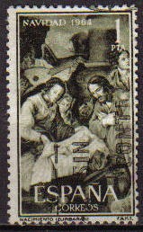 ESPAÑA 1964 1630 Sello Navidad Nacimiento Zurbarán Usado