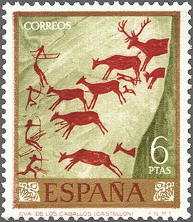 ESPAÑA 1967 1788 Sello Nuevo Dia del Sello Homenaje al Pintor Desconocido Cueva de los Caballos Cast
