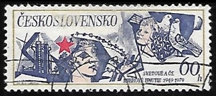 Red Star, Man, Child and doves