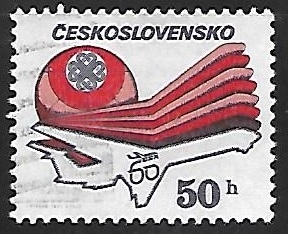 Stylized aircraft and logo