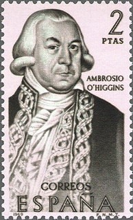ESPAÑA 1969 1941 Sello Nuevo Serie Forjadores de America Ambrosio O'Higgins