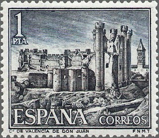 ESPAÑA 1970 1977 Sello Nuevo Castillos de España Valencia de Don Juan Leon
